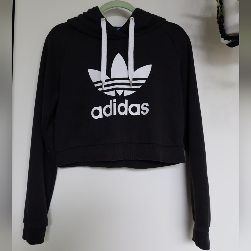 Adidas Black Hoodie with White Logo
